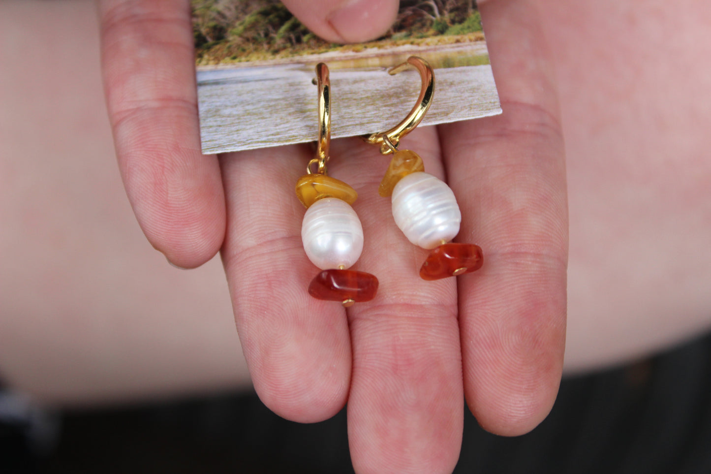 Beaded Pearl Earrings