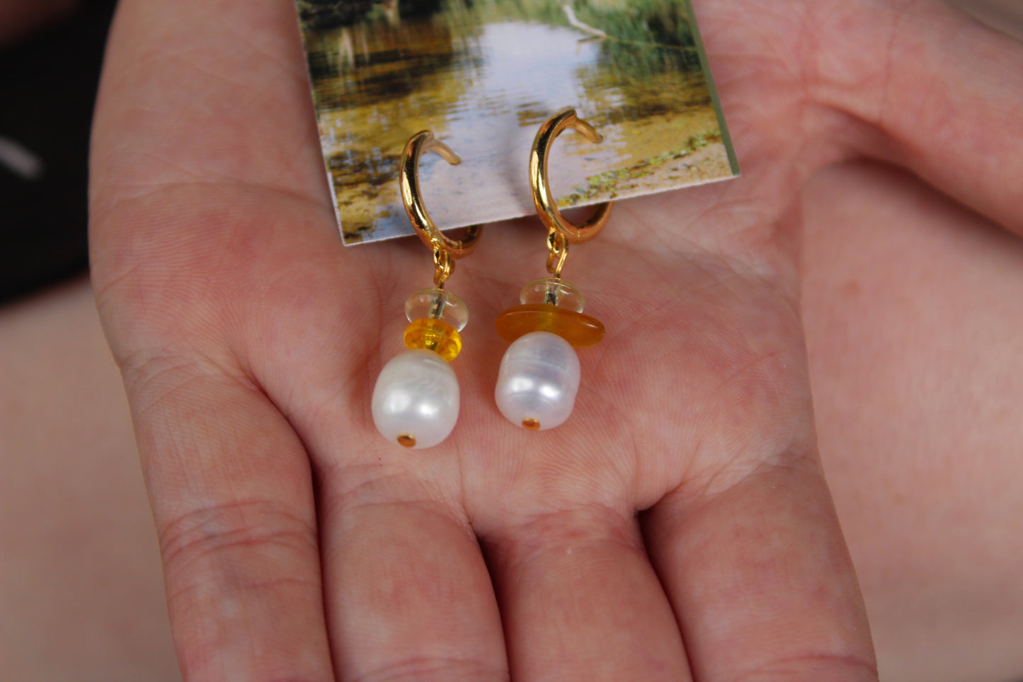 Beaded Pearl Earrings